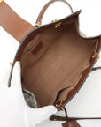 Pre-Loved Padlock Tote Monogram Coated Canvas Small with Gold Hardware, Beige Ebony