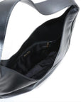 Pre-Loved Padded Nappa Leather Hobo Shoulder Bag Leather with Gold Hardware, Black