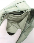 Pre-Loved Cassette Crossbody Bag Intrecciato Leather Mini with Silver Hardware, Sage Green