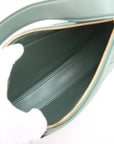 Pre-Loved Sunrise Shoulder Bag Intrecciato Leather Small with Gold Hardware, Sage Green