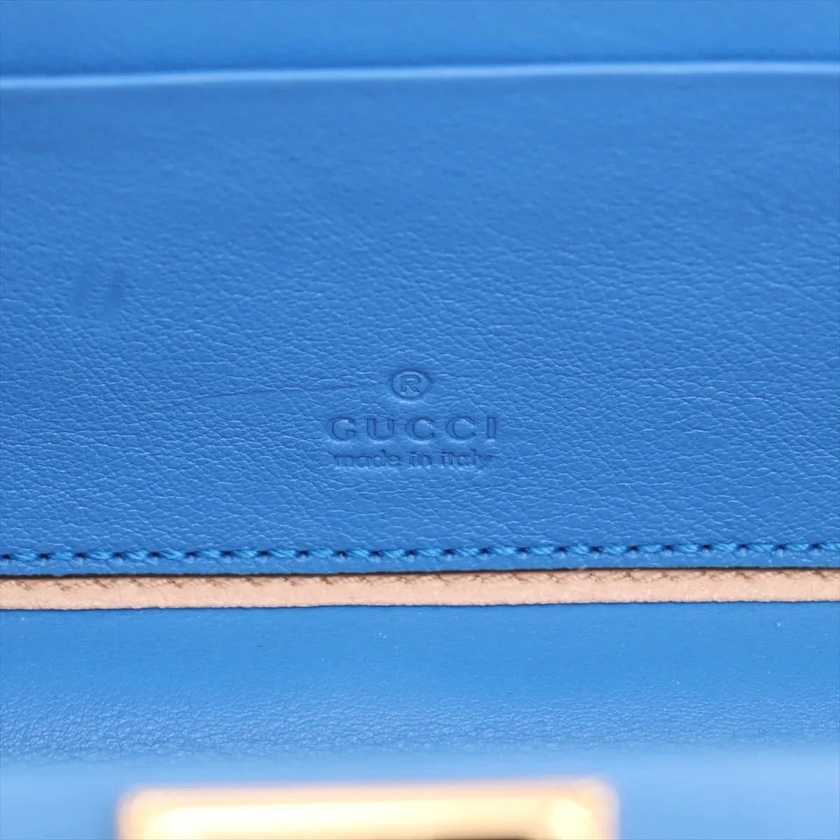 Pre-Loved Blondie Crossbody Bag Leather Mini with Gold Hardware, Blue