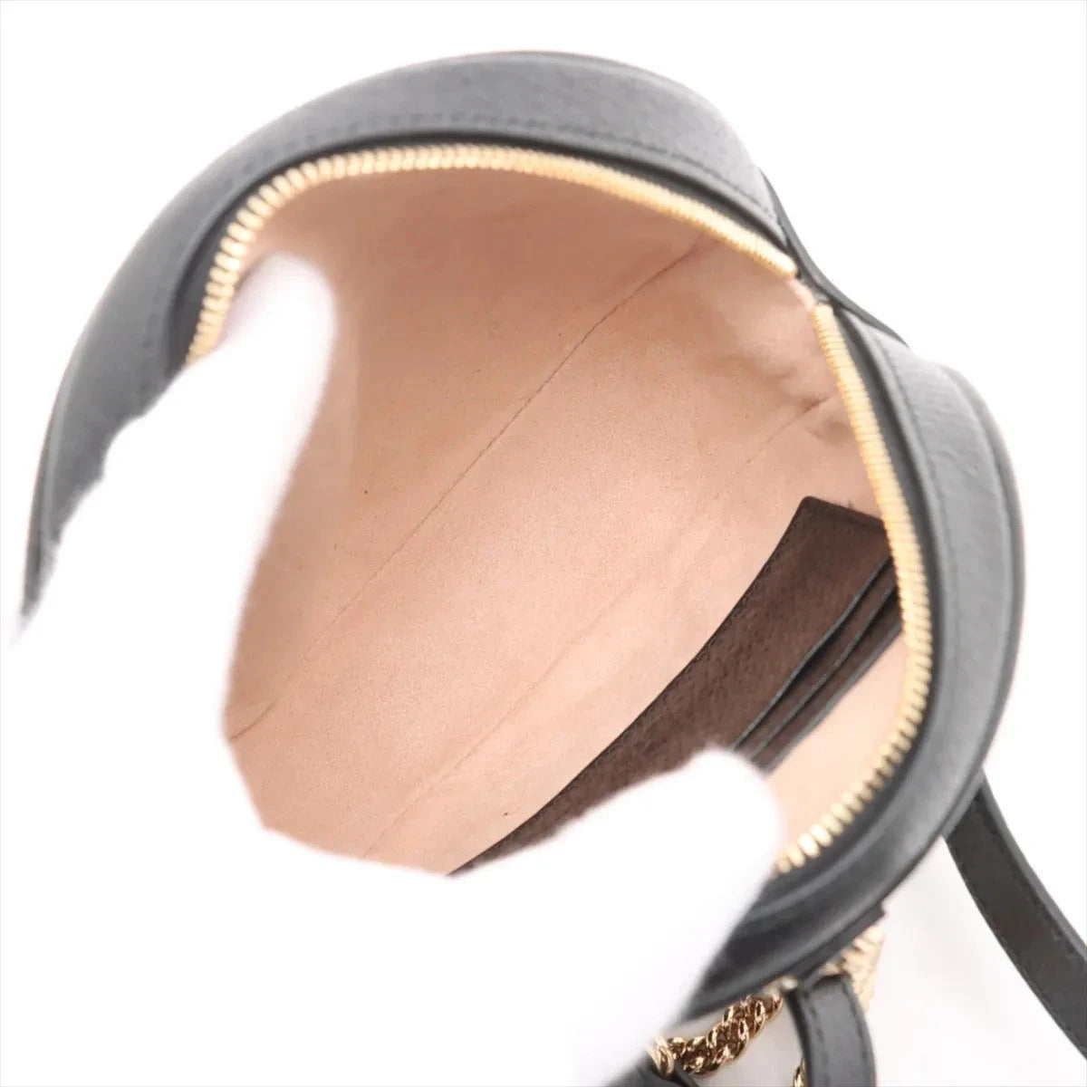 Pre-Loved Ophidia Backpack Leather Mini with Gold Hardware, Black