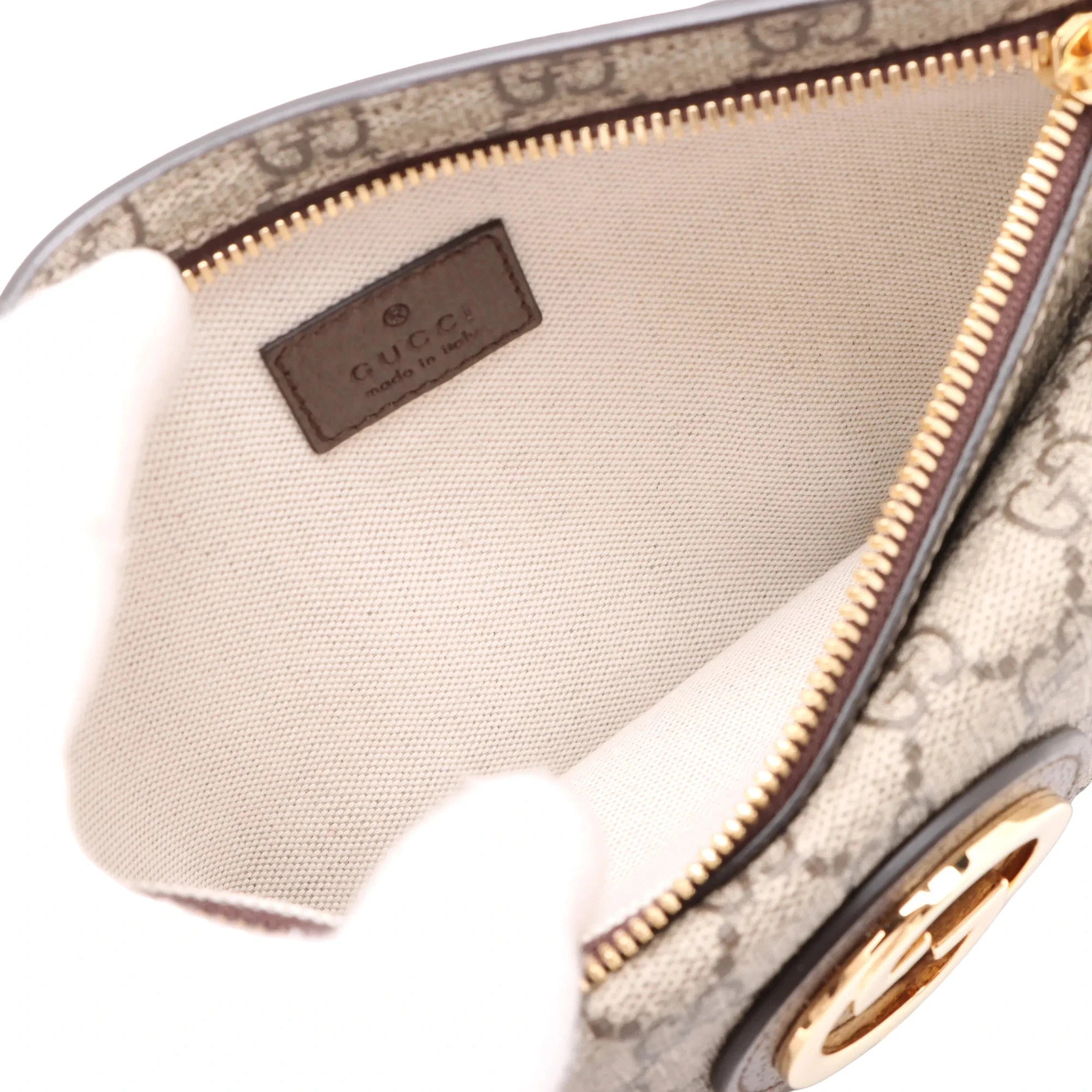 Pre-Loved Blondie Shoulder Bag Monogram Coated Canvas with Gold Hardware, Beige/Ebony