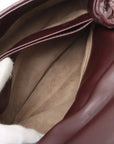 Pre-Loved Olimpia Crossbody Bag Intrecciato Leather Baby with Aged Gold Hardware, Burgundy