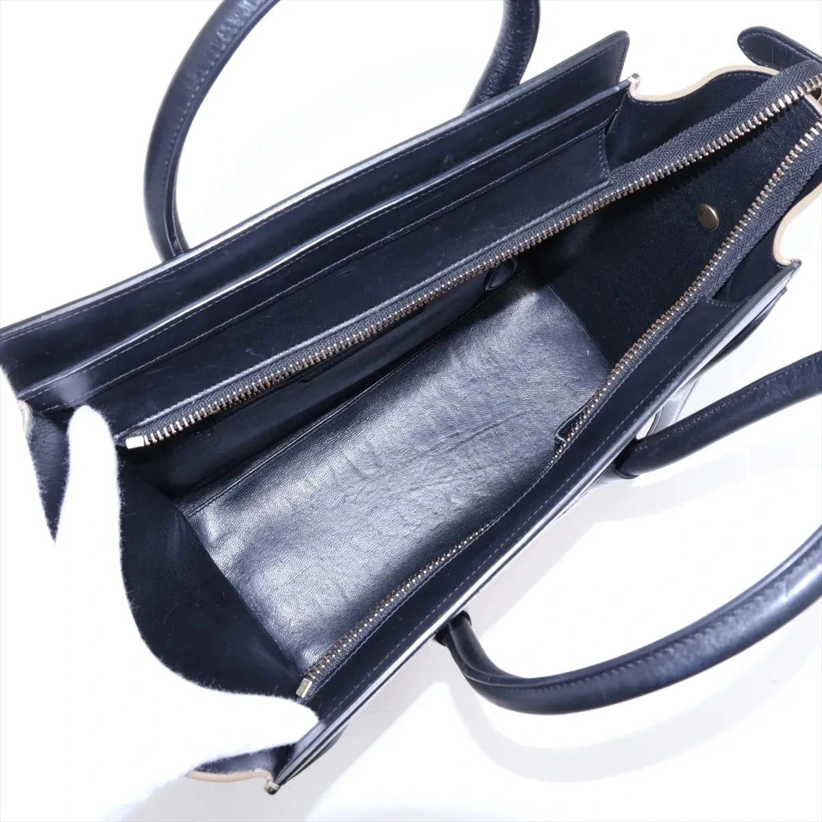 Pre-Loved Luggage Tote Leather Micro with Gold Hardware, Tricolor