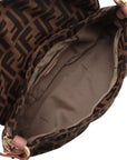 Pre-Loved Mia Shoulder Bag Zucca Coated Canvas with Gold Hardware, Brown