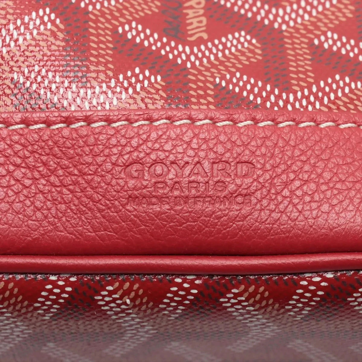 Pre-Loved Petit Flot Bucket Bag Goyardine Coated Canvas Small with Silver Hardware, Red