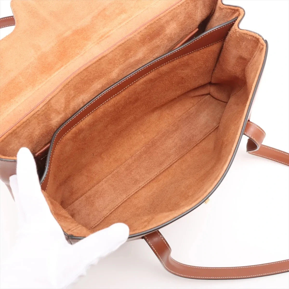 Pre-Loved Soft 16 Shoulder Bag Leather Large with Gold Hardware, Tan