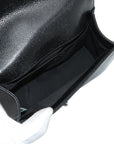 Pre-Loved Boy Shoulder Bag Chevron Leather Small with Silver Hardware, Black