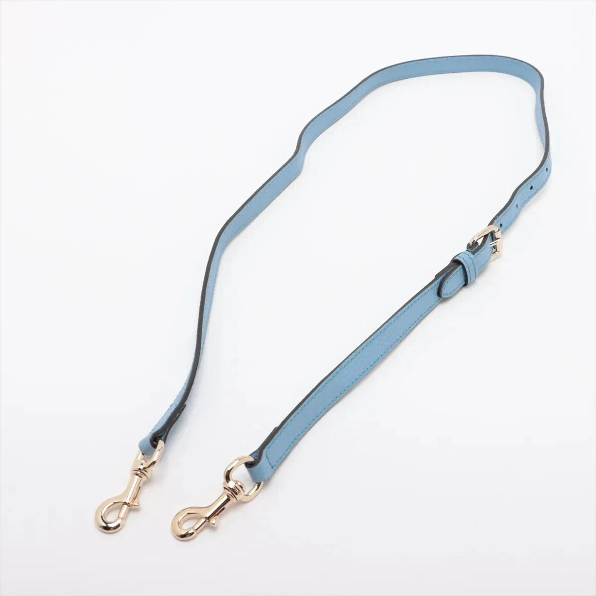 Pre-Loved Interlocking G Charm Tote Leather with Gold Hardware, Light Blue