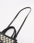 Pre-Loved Triomphe Vertical Cabas Tote Triomphe Coated Canvas Small with Gold Hardware, Beige and Black