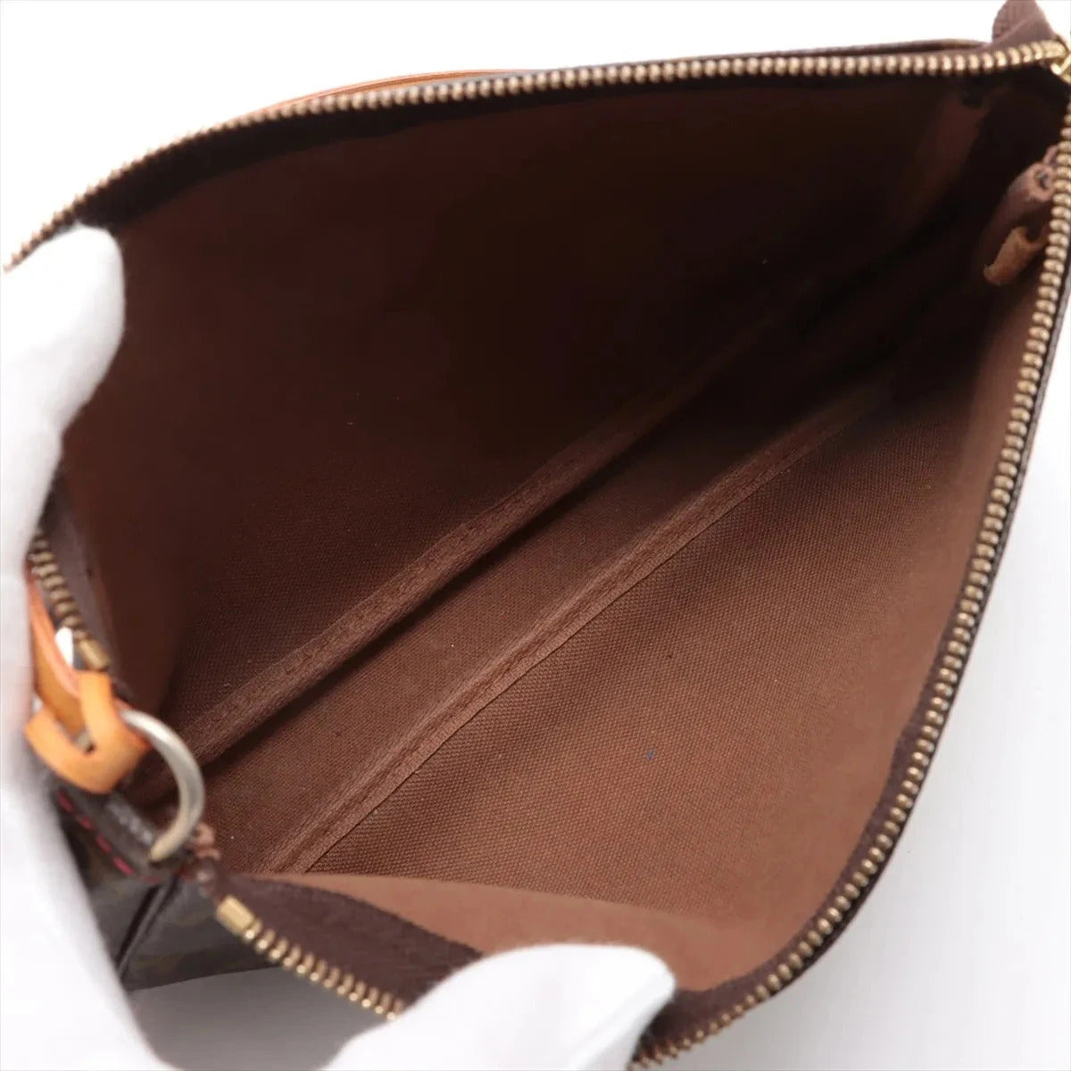 Pre-Loved Pochette Accessoires Cerises Pochette Monogram Coated Canvas with Gold Hardware, Brown
