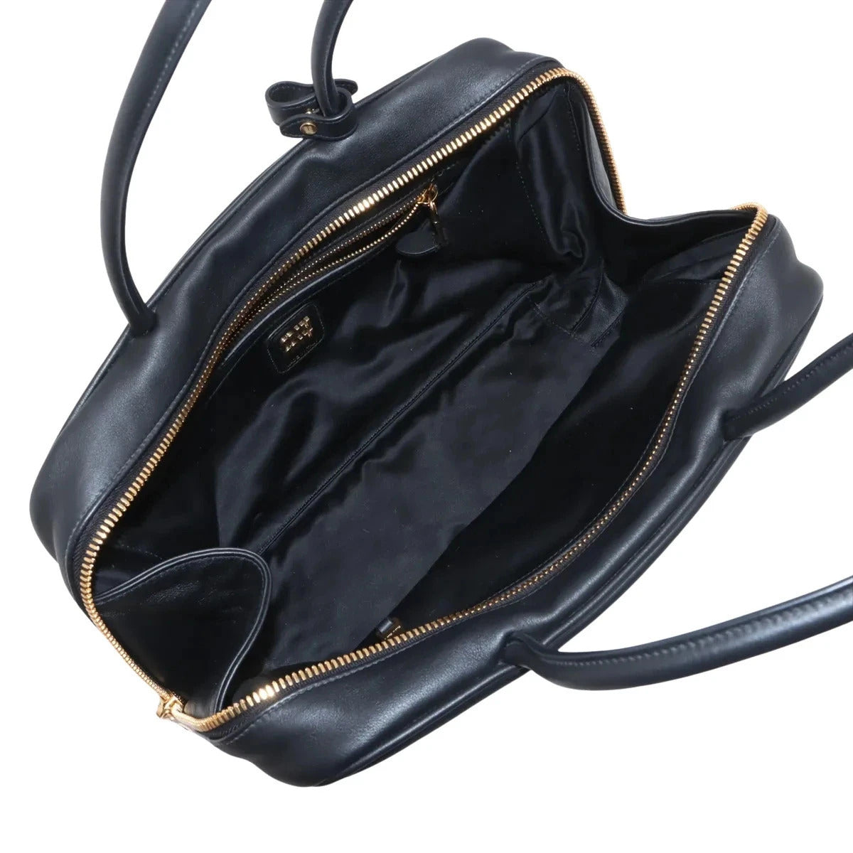 Pre-Loved Bowling Bag Handbag Leather with Gold Hardware, Black