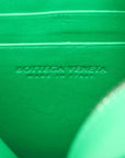 Pre-Loved Intrecciato Phone Pouch Crossbody Bag Intrecciato Leather Mini with Silver Hardware, Green