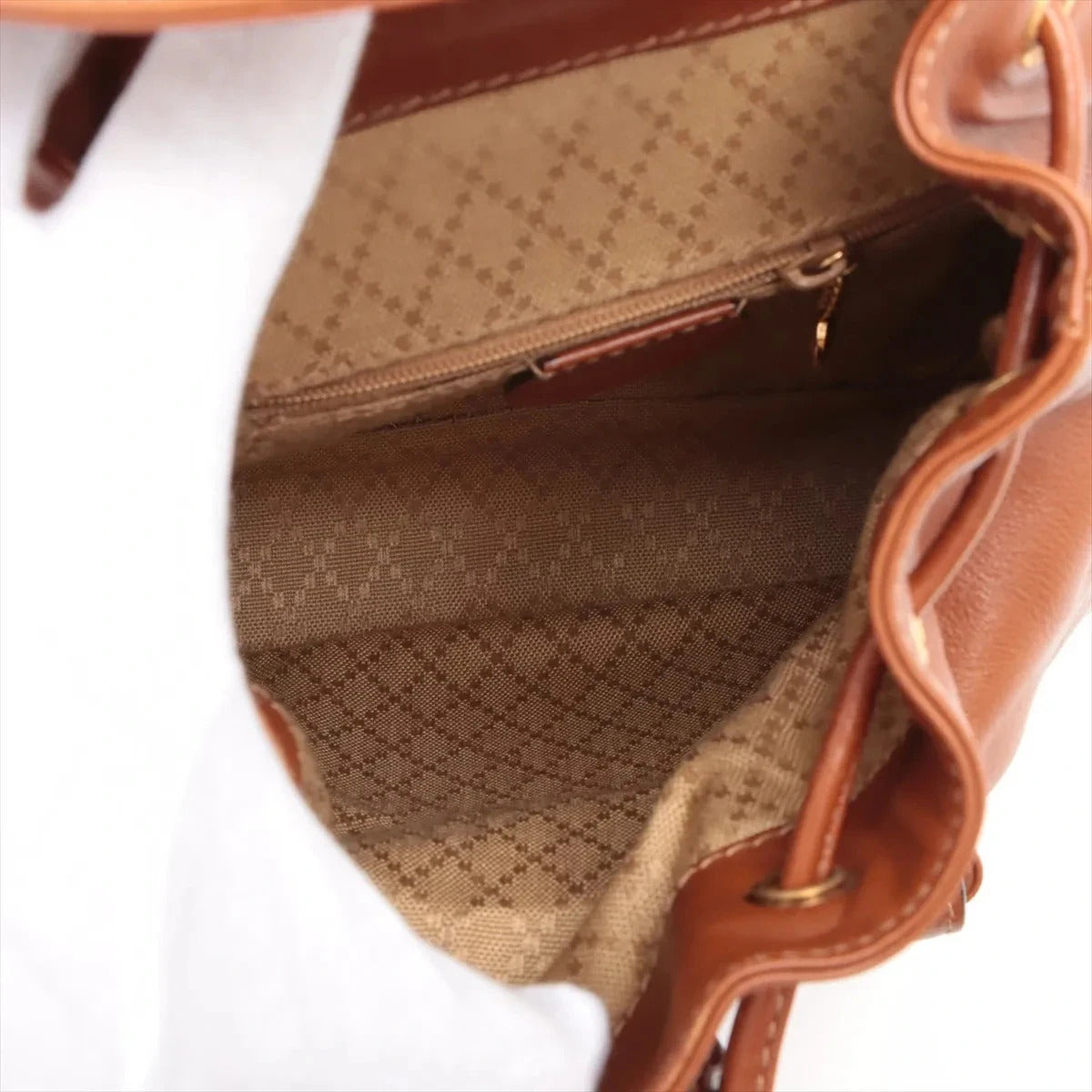 Pre-Loved Bamboo Backpack Leather Mini with Gold Hardware, Brown