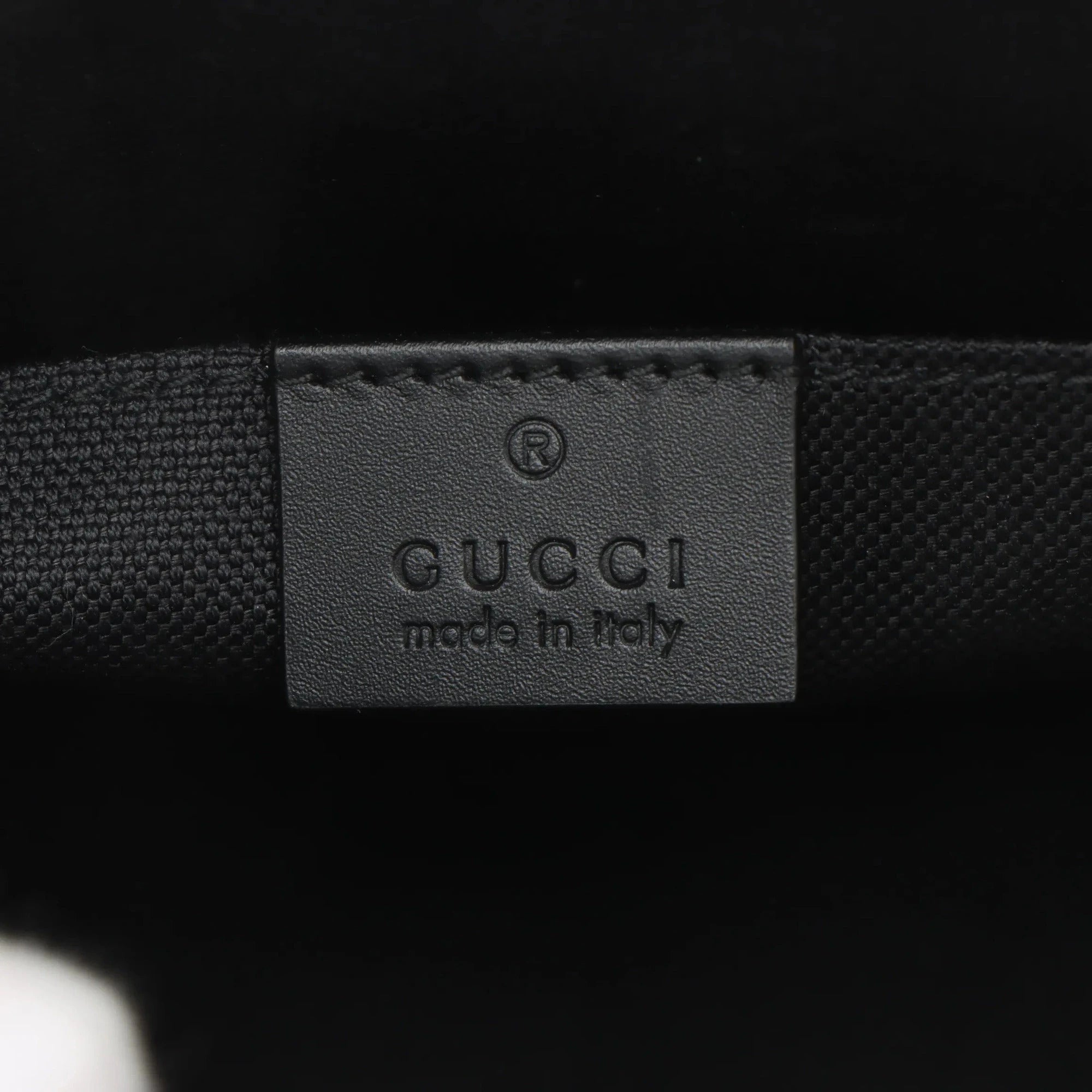 Pre-Loved GG Supreme Web Pouch Pochette Monogram Coated Canvas with Silver Hardware, Black