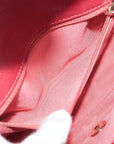 Pre-Loved Flap Bag Shoulder Bag Quilted Leather Mini with Gold Hardware, Red