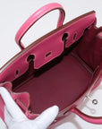 Pre-Loved Birkin Handbag Leather 30 with Palladium Hardware, Pink