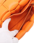 Pre-Loved Padded Cassette Crossbody Bag Intrecciato Leather with Gold Hardware, Orange