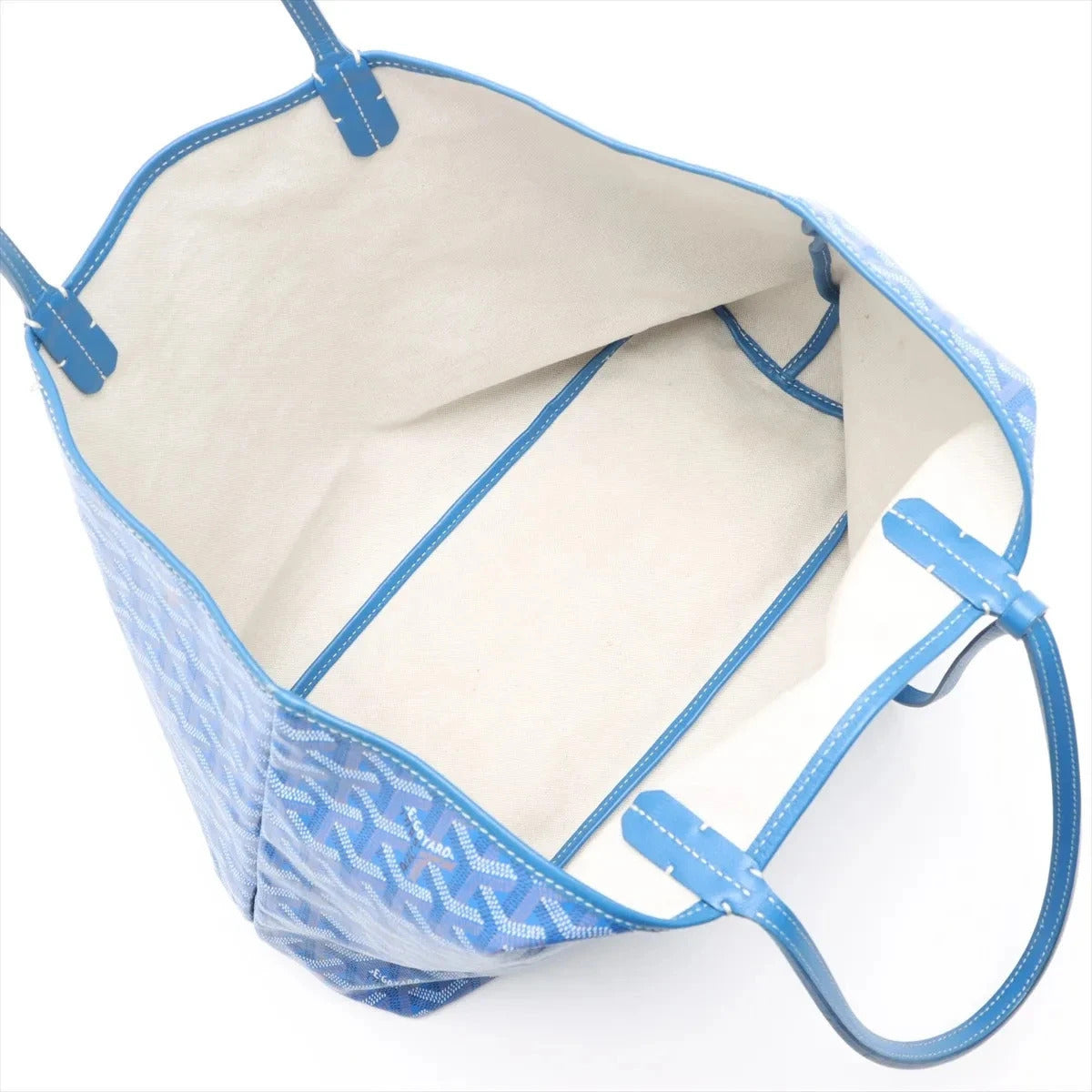 Pre-Loved Saint Louis Tote Goyardine Coated Canvas PM with Silver Hardware, Blue