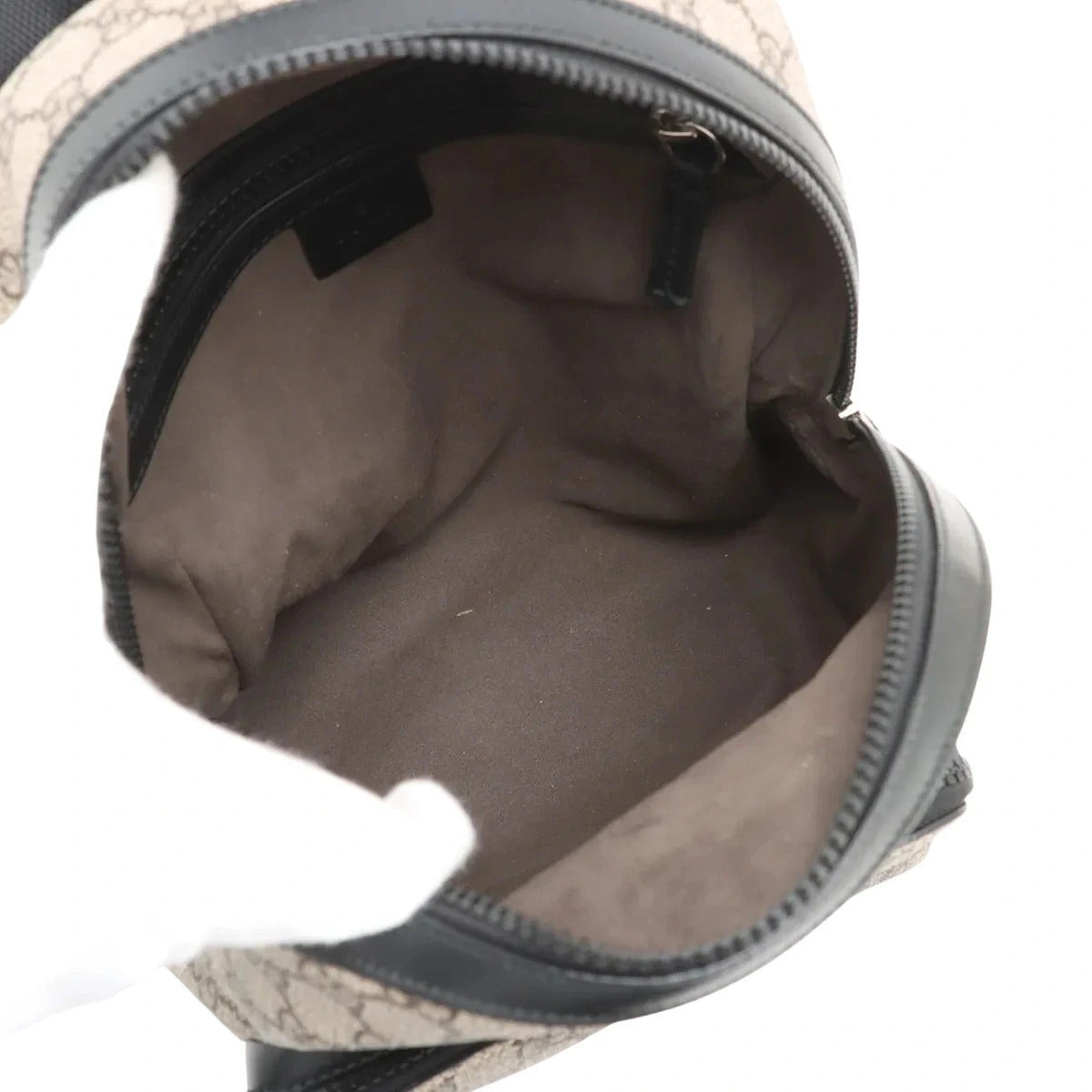 Pre-Loved GG Supreme Backpack GG Supreme Coated Canvas Small with Silver Hardware, Beige/Ebony