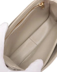 Pre-Loved Triomphe Shoulder Bag Leather Teen with Gold Hardware, Greige