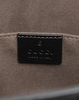 Pre-Loved Web Microguccissima Pouch Clutch Microguccissima Leather with Silver Hardware, Black
