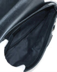 Pre-Loved Horsebit Chain Clutch Clutch Monogram Coated Canvas with Silver Hardware, Black