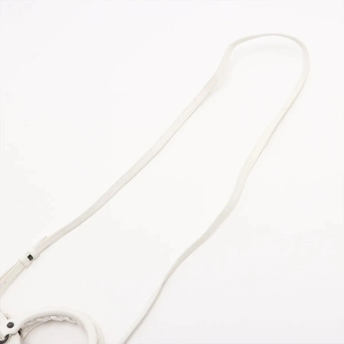 Pre-Loved Classic City Handbag Leather Mini with Aged Silver Hardware, White
