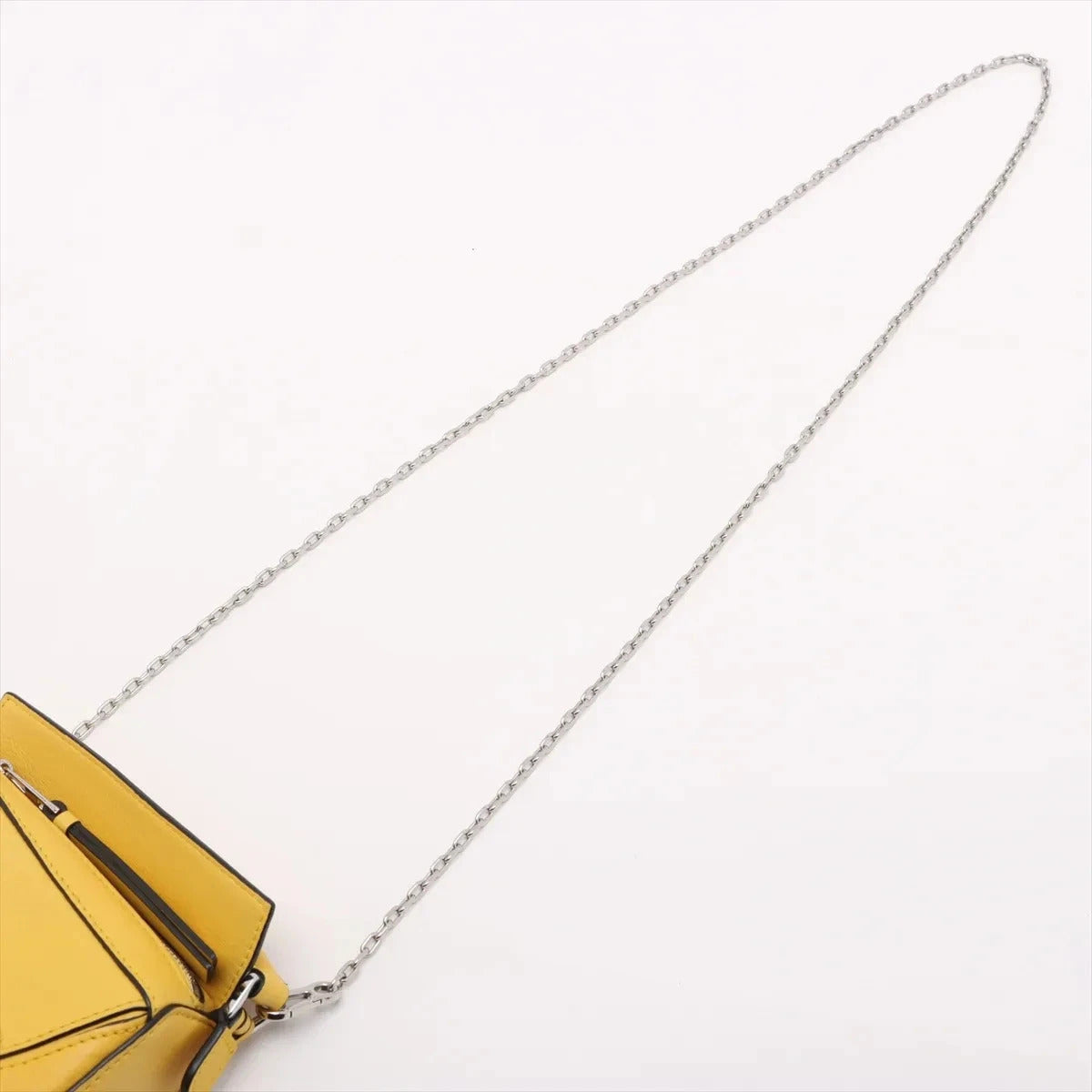 Pre-Loved Puzzle Crossbody Bag Leather Nano with Silver Hardware, Yellow