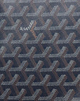 Pre-Loved Senat Pochette Goyardine Coated Canvas MM with Silver Hardware, Navy Blue
