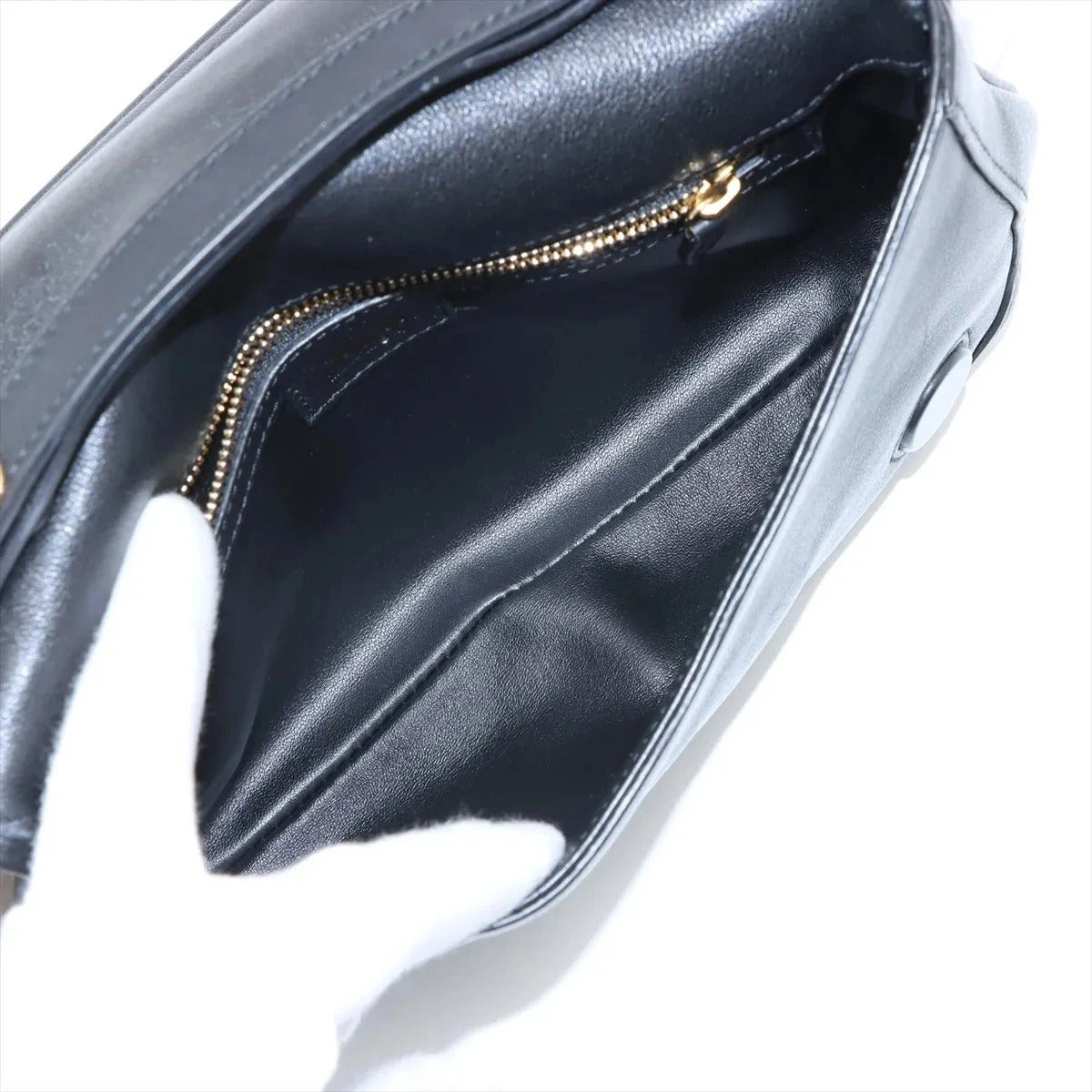 Pre-Loved Blondie Shoulder Bag Leather with Gold Hardware, Black