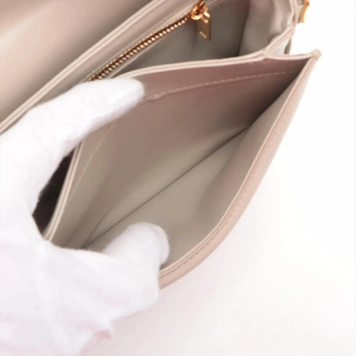 Pre-Loved Triomphe Besace Crossbody Bag Leather Small with Gold Hardware, Beige