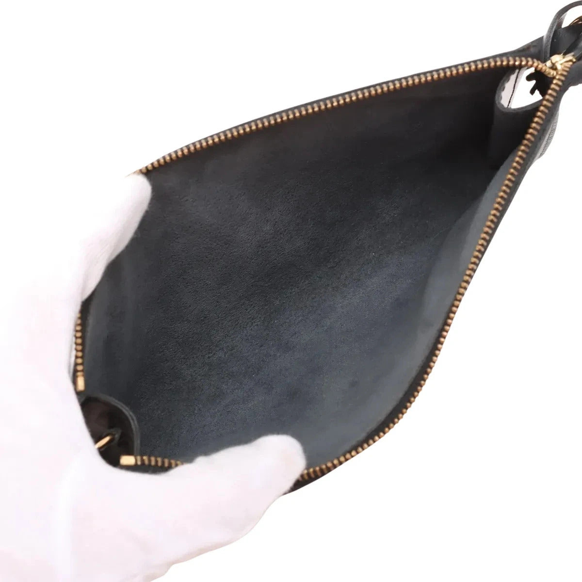 Pre-Loved Pochette Accessoires Pochette Leather with Gold Hardware, Black