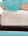 Pre-Loved The Lauren 1980 Clutch Intrecciato Leather with Silver Hardware, Turquoise