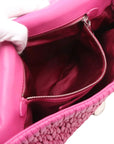 Pre-Loved Crystal Matelassé Shoulder Bag Matelassé Leather with Silver Hardware, Pink