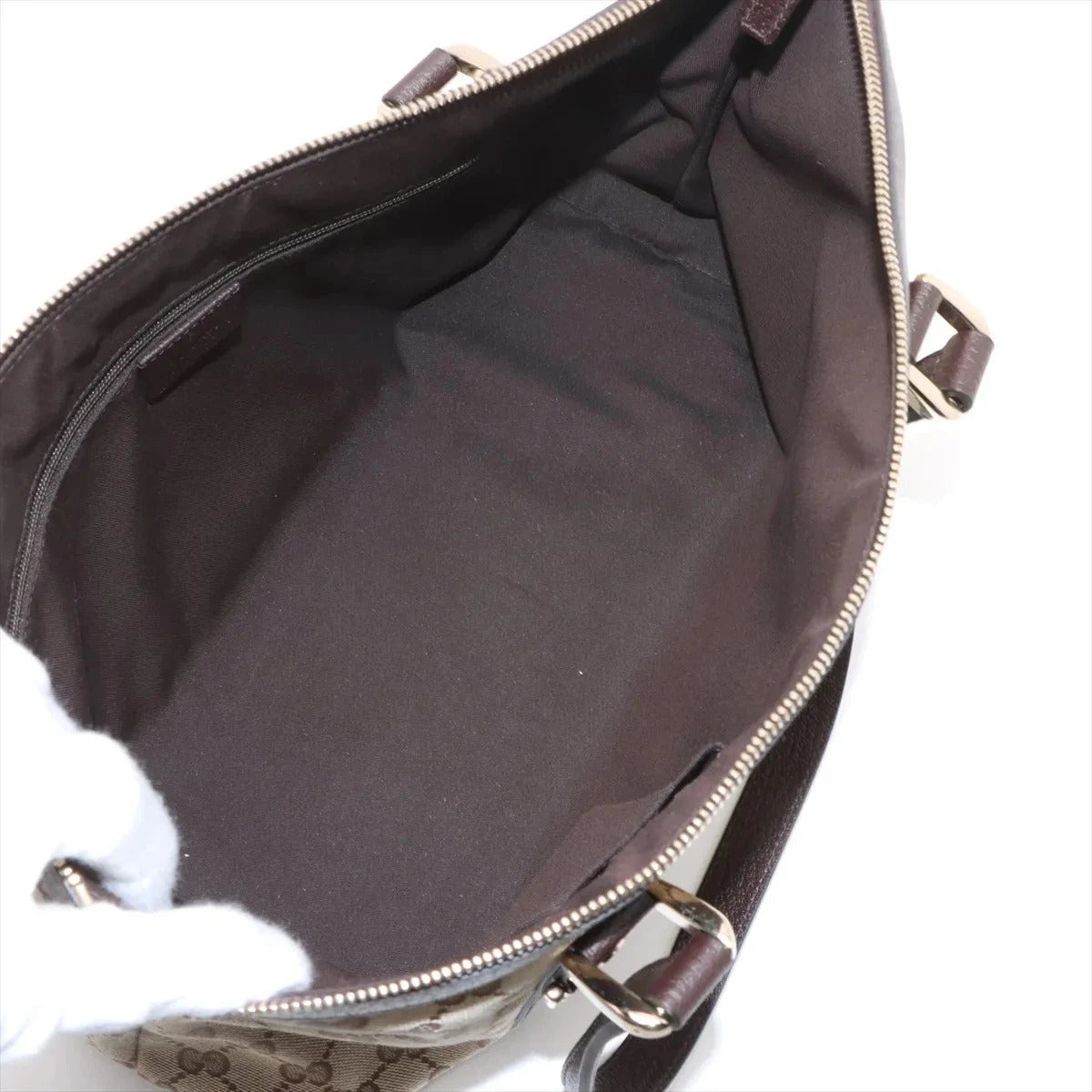 Pre-Loved Abbey Tote Monogram Coated Canvas Medium with Gold Hardware, Beige/Brown