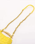 Pre-Loved Sardine Mini Shoulder Bag Intrecciato Leather Mini with Gold Hardware, Yellow
