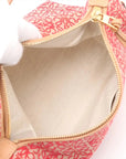 Pre-Loved Anagram Pochette Shoulder Bag Anagram Canvas Small with Gold Hardware, Red and Beige