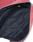 Pre-Loved Easy Flap Shoulder Bag Quilted Leather with Silver Hardware, Red