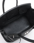 Pre-Loved Birkin Handbag Leather 30 with Palladium Hardware, Black