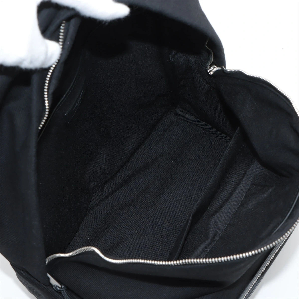 Pre-Loved City Backpack Backpack Canvas Plain with Silver Hardware, Black