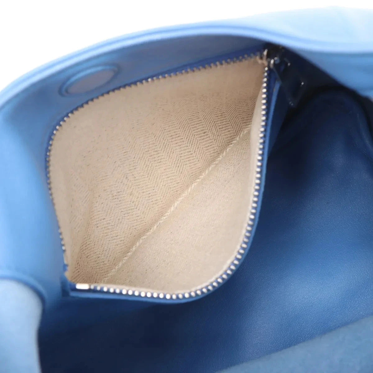 Pre-Loved Squeeze Shoulder Bag Leather Small with Silver Hardware, Blue