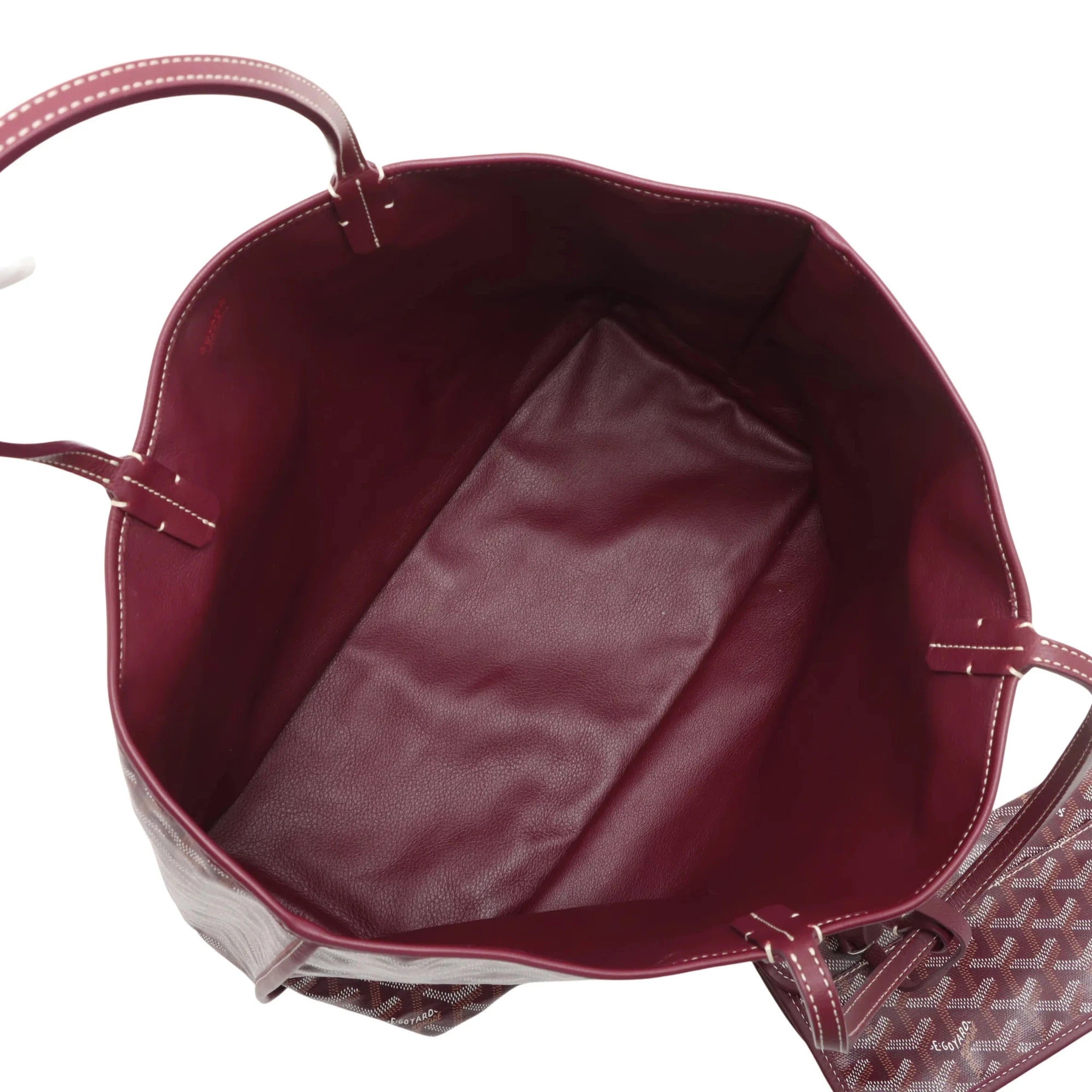 Pre-Loved Saint Louis Tote Goyardine Coated Canvas PM with Silver Hardware, Burgundy