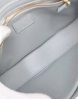 Pre-Loved Stirrup Flap Bag Shoulder Bag Leather Small with Gold Hardware, Light Gray