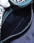 Pre-Loved Mamma Baguette Shoulder Bag Zucchino Coated Canvas with Silver Hardware, Grey / Navy