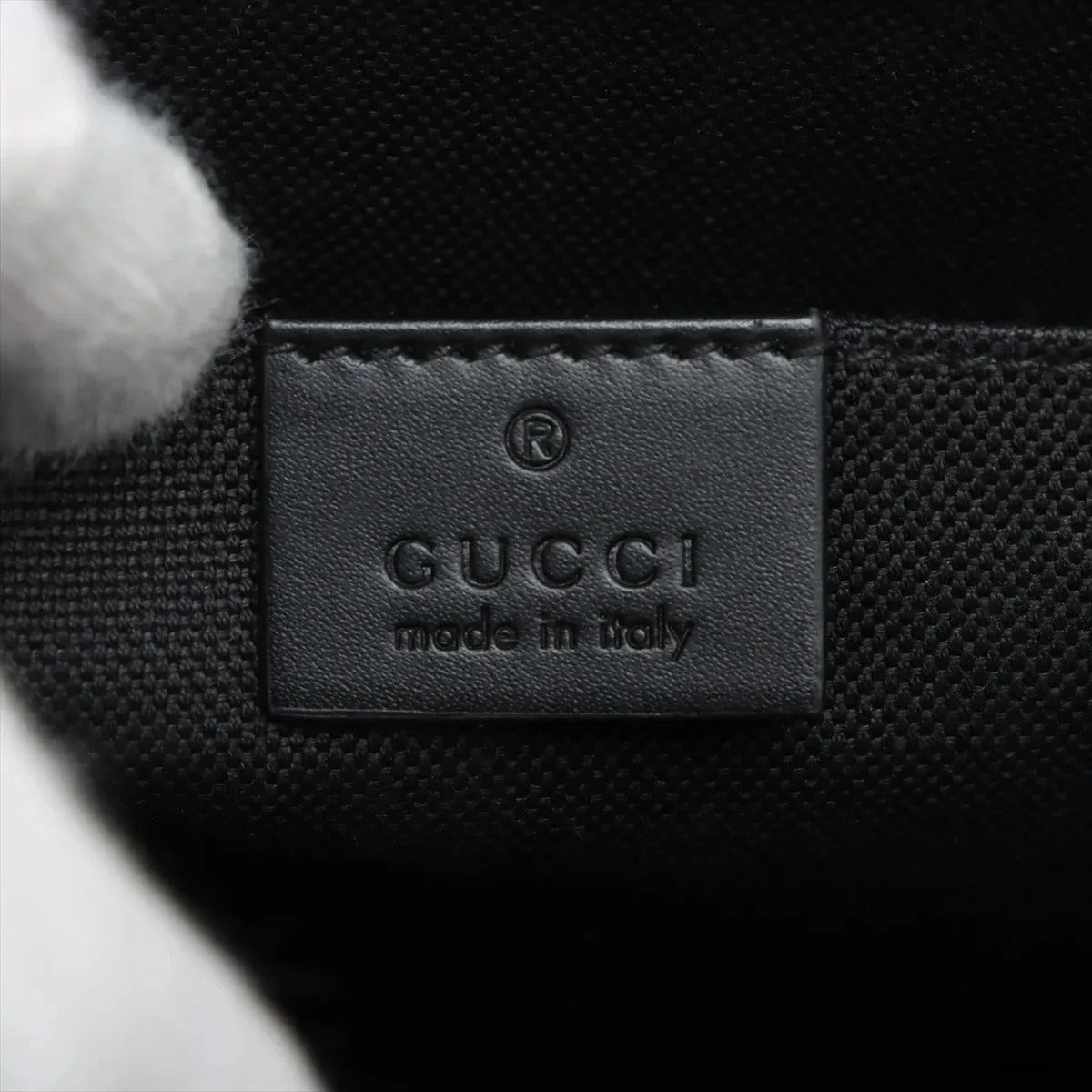 Pre-Loved GG Supreme Web Pouch Clutch Monogram Coated Canvas with Silver Hardware, Black