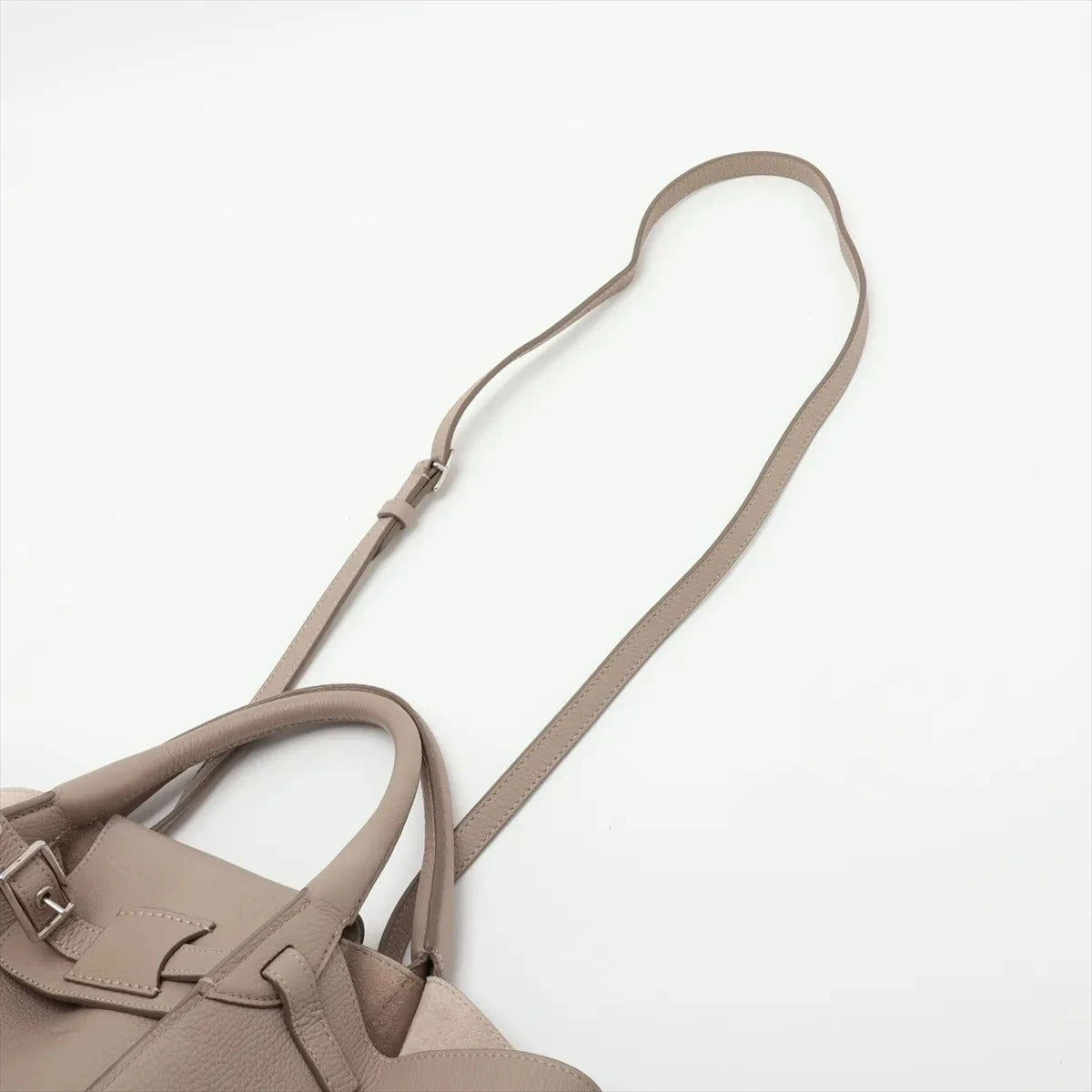 Pre-Loved Big Bag Tote Leather Small with Silver Hardware, Taupe