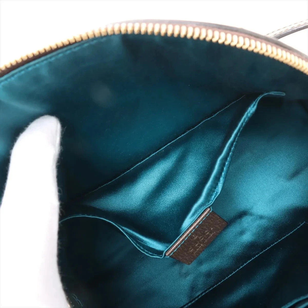 Pre-Loved Ophidia Crossbody Bag Monogram Coated Canvas Small with Gold Hardware, Beige/Ebony