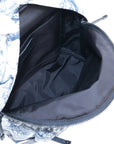 Pre-Loved DiorTravel Backpack Toile de Jouy Coated Canvas Medium with Black Hardware, White and Navy Blue